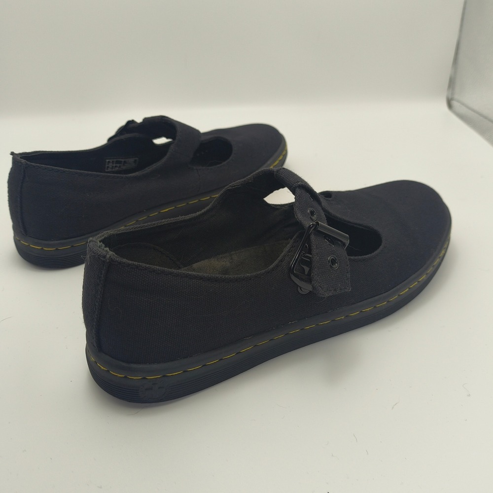Dr Martens Woolwich Black Canvas Mary Jane T-Strap Shoes Womens 7 AW004 SK01R - Picture 13 of 16